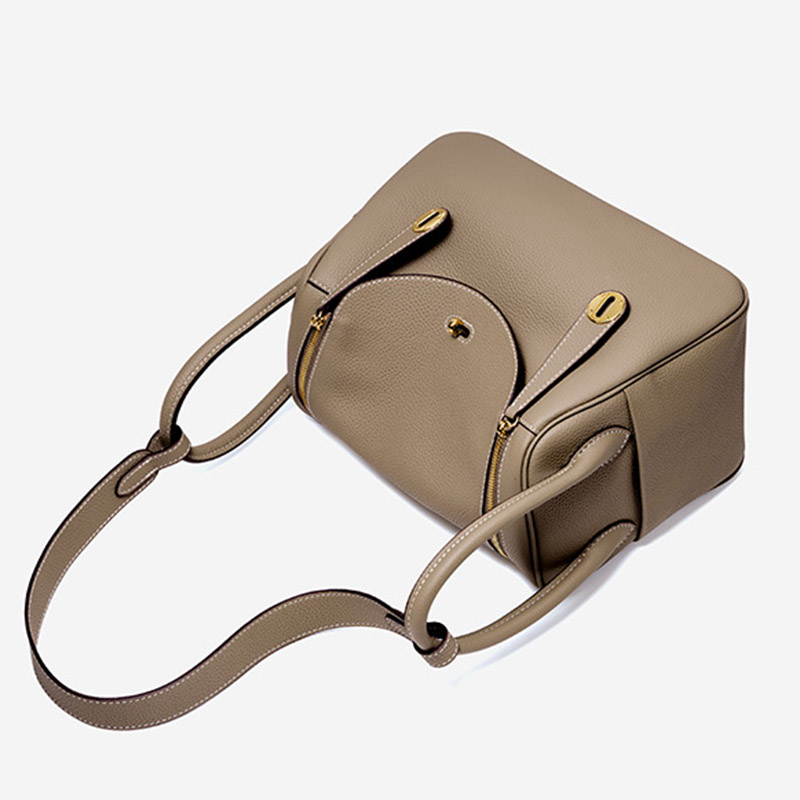 Women's Full-Grain Leather Pebbled Crossbody Shoulder Top Handle Bag