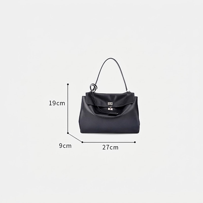 Women's Full-Grain Leather Slouchy Top Handle Shoulder Satchel Bag