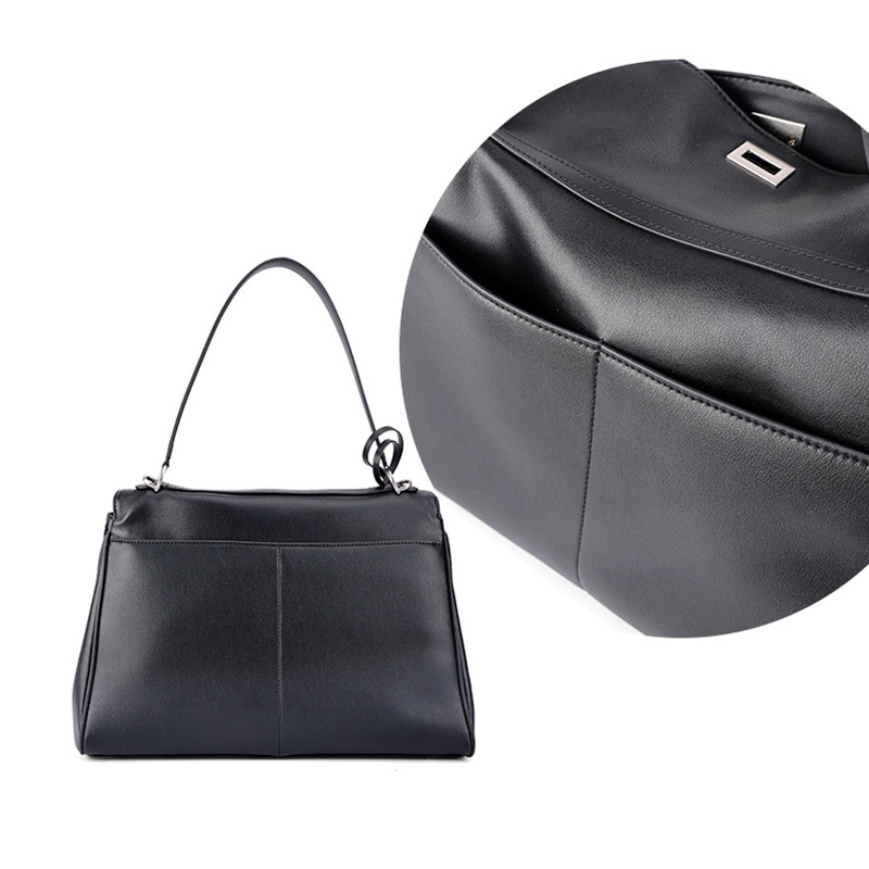 Women's Full-Grain Leather Slouchy Top Handle Shoulder Satchel Bag