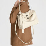 Women's Full-Grain Leather Slouchy Top Handle Shoulder Satchel Bag