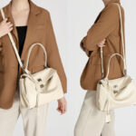 Women's Full-Grain Leather Slouchy Top Handle Shoulder Satchel Bag