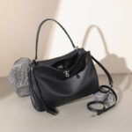 Women's Full-Grain Leather Slouchy Top Handle Shoulder Satchel Bag