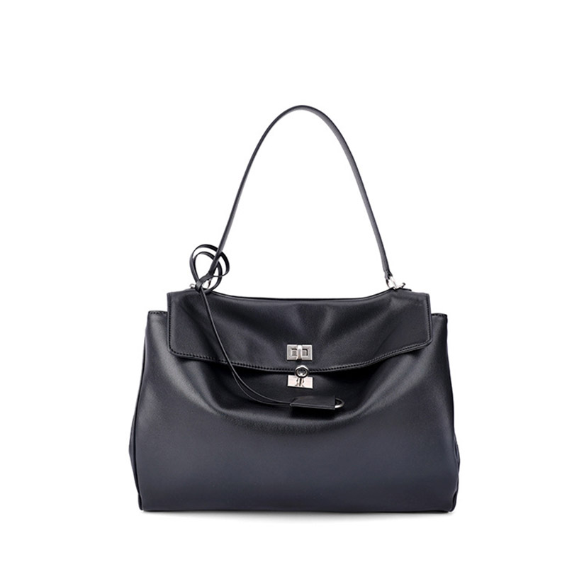 Women's Full-Grain Leather Slouchy Top Handle Shoulder Satchel Bag