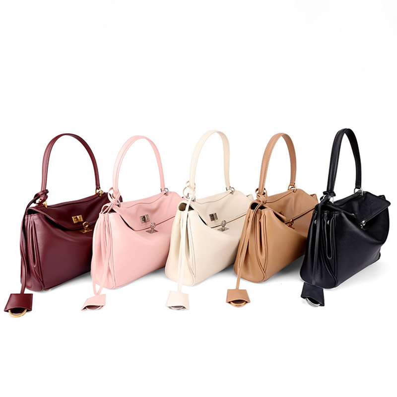 Women's Full-Grain Leather Slouchy Top Handle Shoulder Satchel Bag