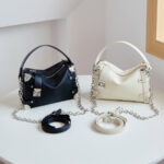 Women's Vegan Leather Structured Chain Crossbody Shoulder Handbag