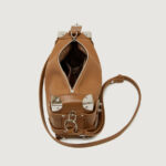 Women's Vegan Leather Structured Chain Crossbody Shoulder Handbag