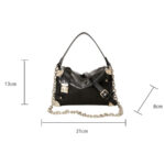 Women's Vegan Leather Structured Chain Crossbody Shoulder Handbag