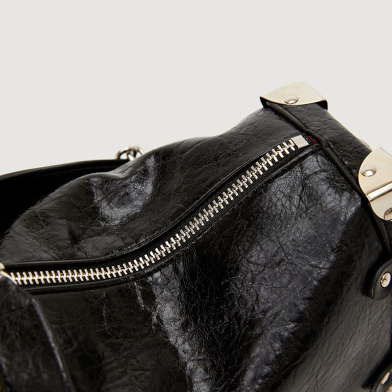 Women's Vegan Leather Structured Chain Crossbody Shoulder Handbag