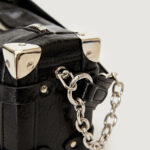 Women's Vegan Leather Structured Chain Crossbody Shoulder Handbag