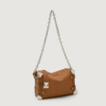 Women's Vegan Leather Structured Chain Crossbody Shoulder Handbag