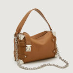 Women's Vegan Leather Structured Chain Crossbody Shoulder Handbag