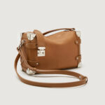Women's Vegan Leather Structured Chain Crossbody Shoulder Handbag