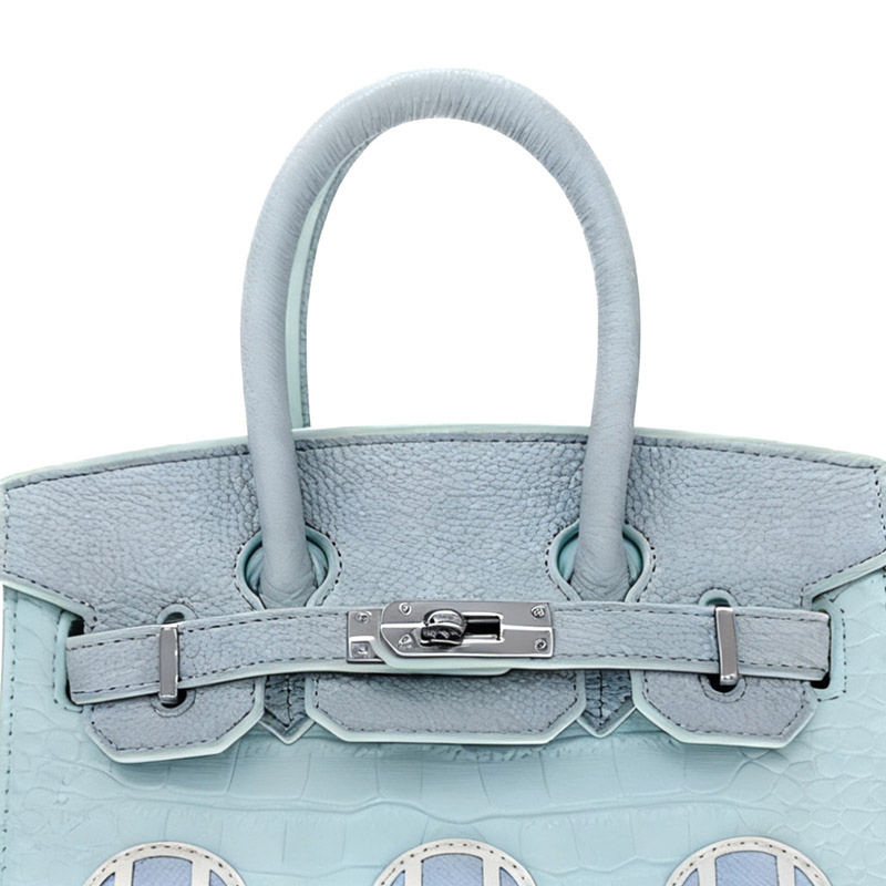Women's Vegan Leather Croc Print HOUSE Pattern Top Handle Bag
