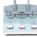 Women's Vegan Leather Croc Print HOUSE Pattern Top Handle Bag