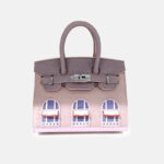 Women's Vegan Leather Croc Print HOUSE Pattern Top Handle Bag