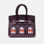 Women's Vegan Leather Croc Print HOUSE Pattern Top Handle Bag