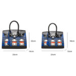 Women's Vegan Leather Croc Print Lock HOUSE Top Handle Bag