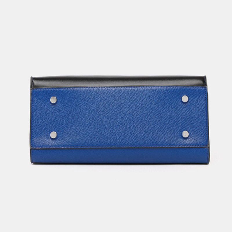 Women's Vegan Leather Croc Print Lock HOUSE Top Handle Bag
