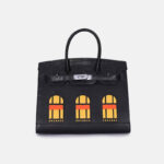 Women's Vegan Leather Croc Print Lock HOUSE Top Handle Bag
