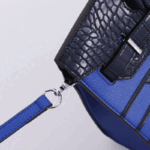 Women's Vegan Leather Croc Print Lock HOUSE Top Handle Bag