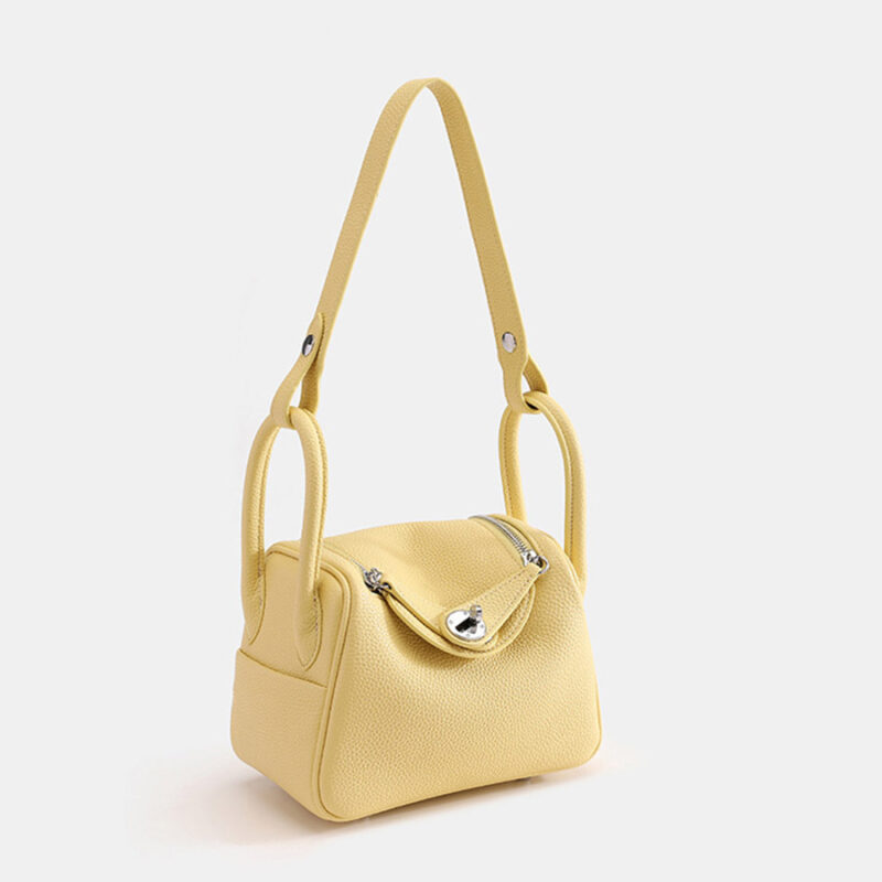 Women's Vegan Leather Pebbled Structured Shoulder Top Handle Bag
