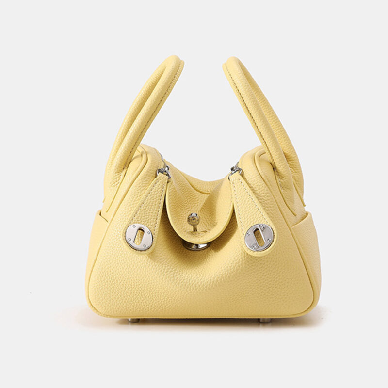 Women's Vegan Leather Pebbled Structured Shoulder Top Handle Bag