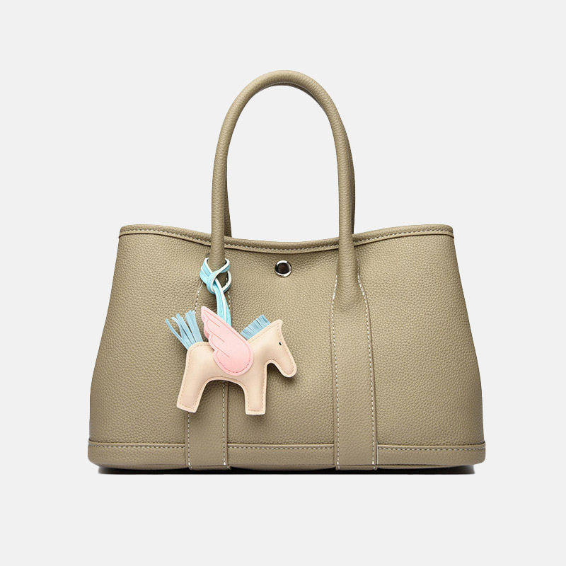 Women's Vegan Leather Pebbled Structured Shoulder Tote Bag