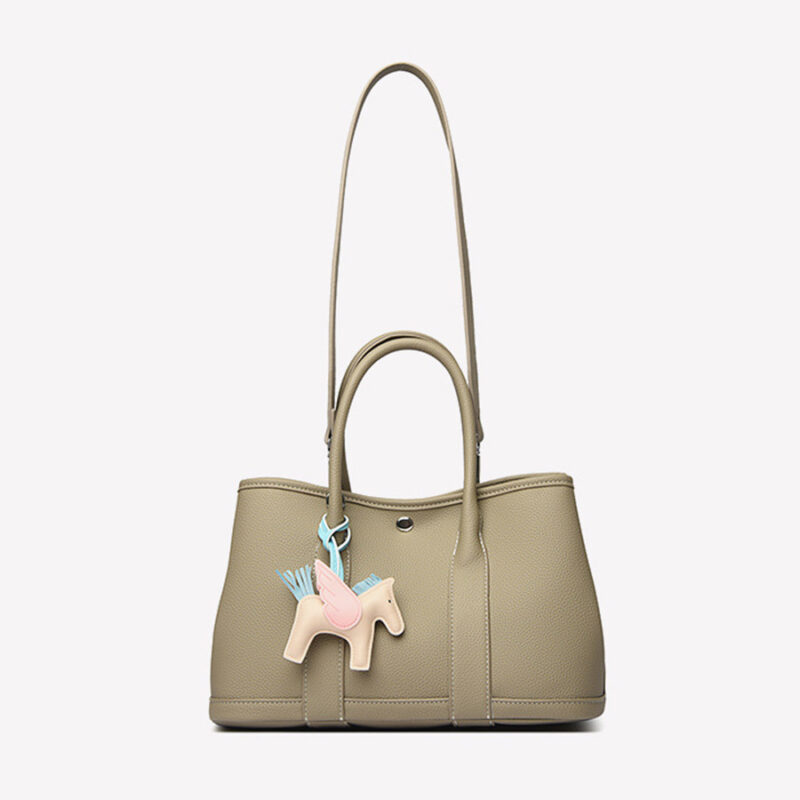 Women's Vegan Leather Pebbled Structured Shoulder Tote Bag