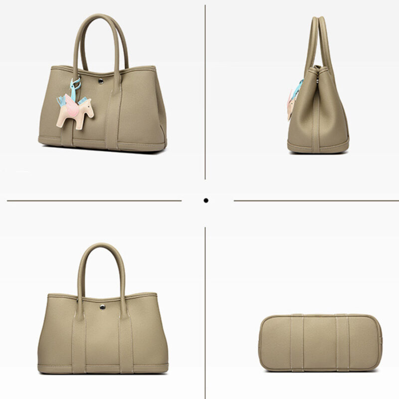Women's Vegan Leather Pebbled Structured Shoulder Tote Bag