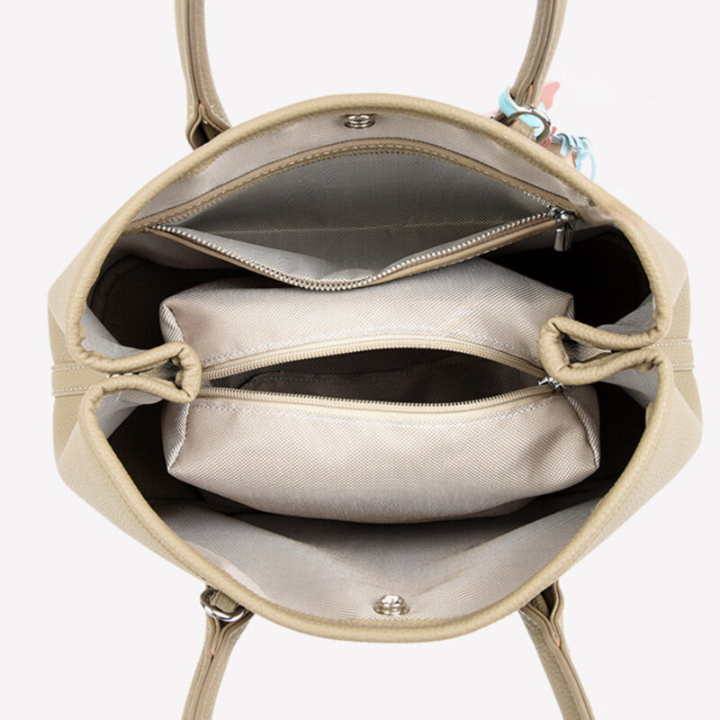 Women's Vegan Leather Pebbled Structured Shoulder Tote Bag