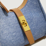 Women's Vegan Leather Structured Buckle Shoulder Crossbody Hobo Bag