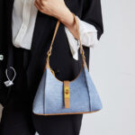 Women's Vegan Leather Structured Buckle Shoulder Crossbody Hobo Bag