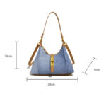 Women's Vegan Leather Structured Buckle Shoulder Crossbody Hobo Bag