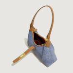Women's Vegan Leather Structured Buckle Shoulder Crossbody Hobo Bag