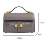 Women's Vegan Leather Epsom Dual-Lock Top Handle Bag