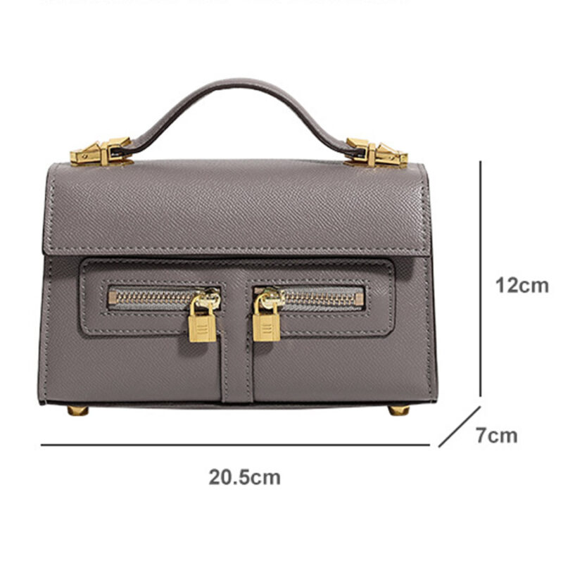 Women's Vegan Leather Epsom Dual-Lock Top Handle Bag