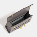 Women's Vegan Leather Epsom Dual-Lock Top Handle Bag