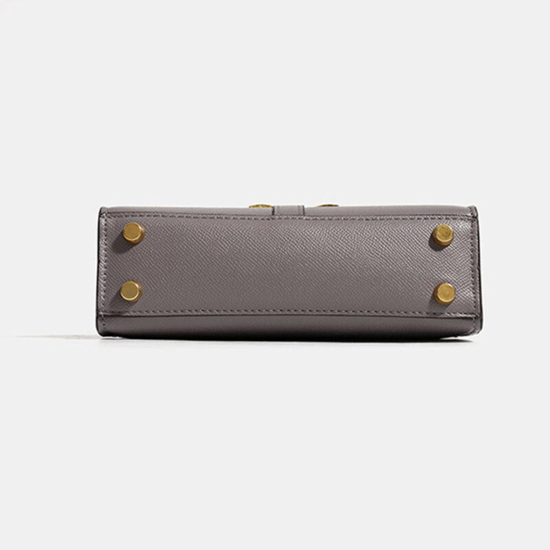 Women's Vegan Leather Epsom Dual-Lock Top Handle Bag