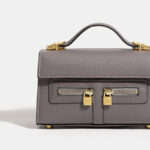 Women's Vegan Leather Epsom Dual-Lock Top Handle Bag