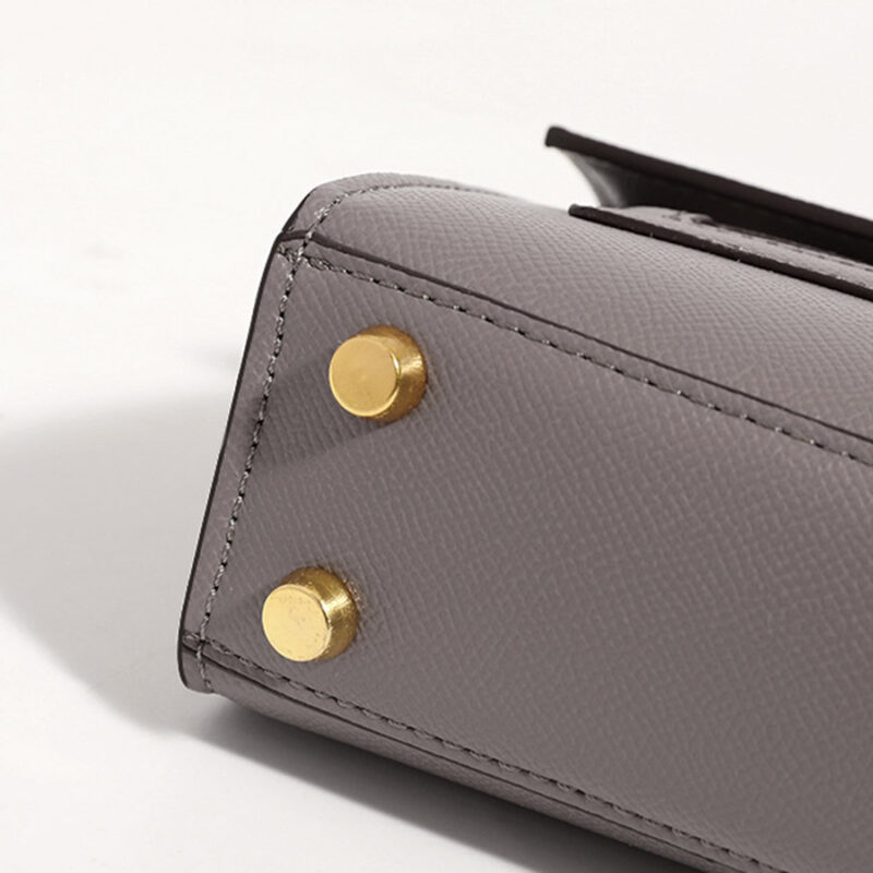 Women's Vegan Leather Epsom Dual-Lock Top Handle Bag