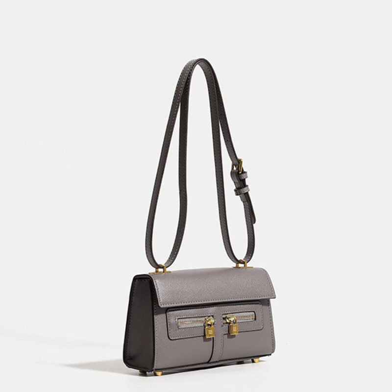Women's Vegan Leather Epsom Dual-Lock Top Handle Bag