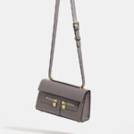 Women's Vegan Leather Epsom Dual-Lock Top Handle Bag