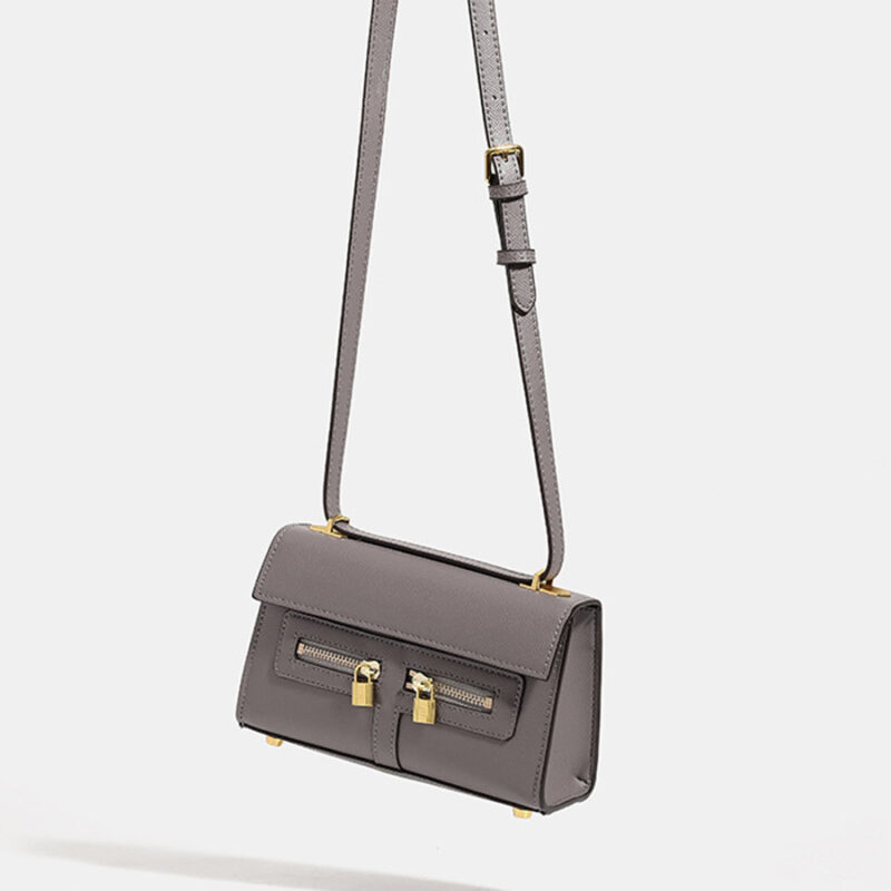 Women's Vegan Leather Epsom Dual-Lock Top Handle Bag