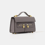 Women's Vegan Leather Epsom Dual-Lock Top Handle Bag