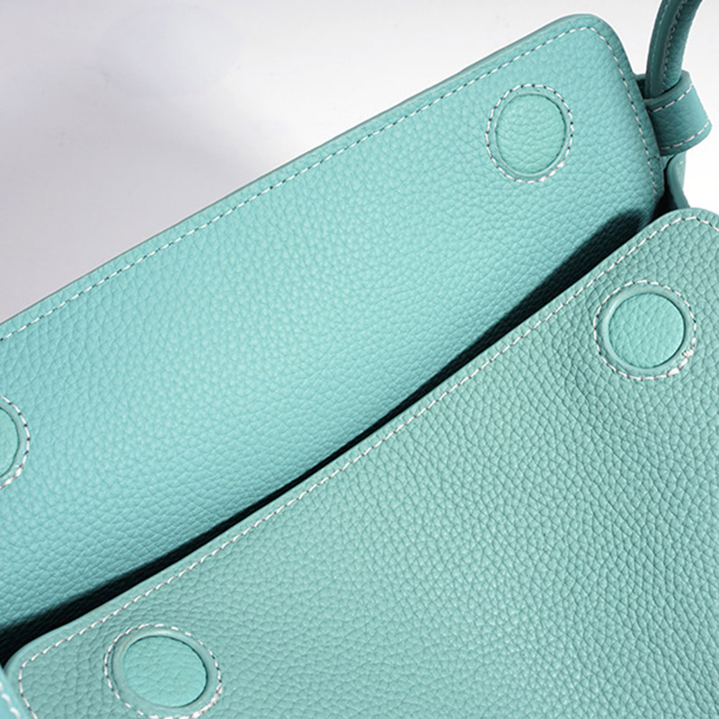 Women's Full-Grain Leather Pebbled Shoulder Top Handle Bag