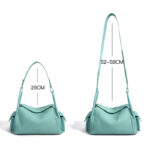 Women's Full-Grain Leather Pebbled Shoulder Top Handle Bag