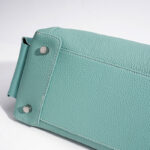 Women's Full-Grain Leather Pebbled Shoulder Top Handle Bag