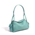 Women's Full-Grain Leather Pebbled Shoulder Top Handle Bag