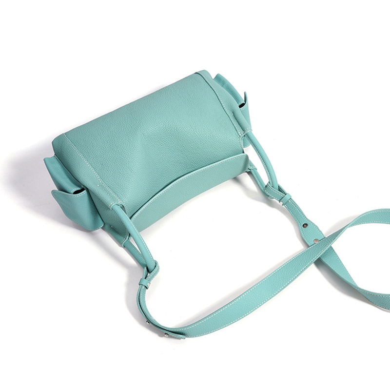 Women's Full-Grain Leather Pebbled Shoulder Top Handle Bag