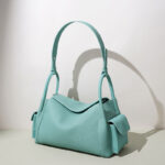 Women's Full-Grain Leather Pebbled Shoulder Top Handle Bag